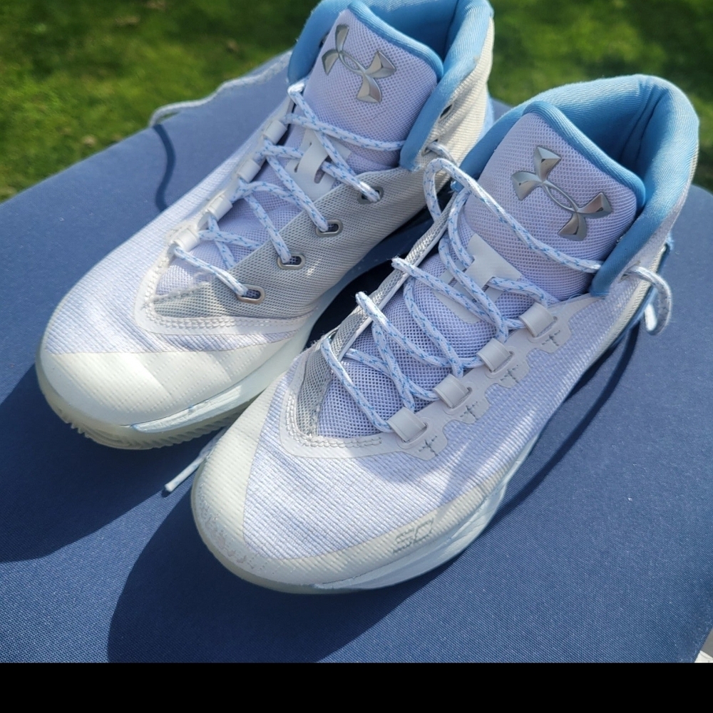 Under Armour Curry 3 Light Blue High-Top Sneakers Mens Sz. 7